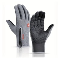 Guantes Táctiles Invierno Semi Impermeables Gris L