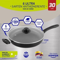 Sartén 6 Ultra + Tapa Vidrio 30 cm