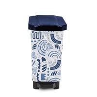 Caneca Plástica Pedal 22 Litros Azul Inmold Mosaico