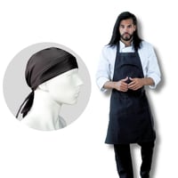 Uniforme Chef Chaqueta Blanca Pantalón Negro Delantal Peto Negro Obsequio Cofia Negra Hombre L