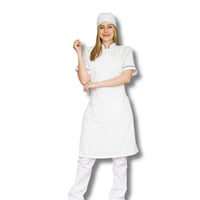 Uniforme Antifluido Cocina Camisa Blanca Pantalón Blanco Delantal Peto Blanco Obsequio Cofia Blanca Dama XL