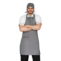 Uniforme Antifluido Cocina Camisa Blanca Pantalón Negro Delantal Peto Rayas Obsequio Cofia Rayas Hombre L