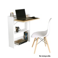 Escritorio Plegable Ahorra Espacio 77X64X54 Blanco/Vienes