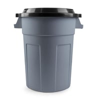 Caneca Tanque Grande Multiuso Plástica 70l con Tapa y Manija Gris Set X 10 Unidades