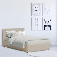 Cama Baul Infantil Semi Doble + Colchon Pillow Taupe 120x190x120