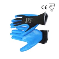 Guante Superior Nylon Negro C/capa Nitrilo Azul 9" Set x 10