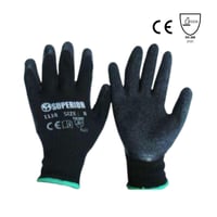 Guante Superior Nylon Negro C/capa Latex 7" Set x 10