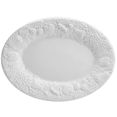 JUST HOME COLLECTION - Plato Ovalado Relieve Blanco