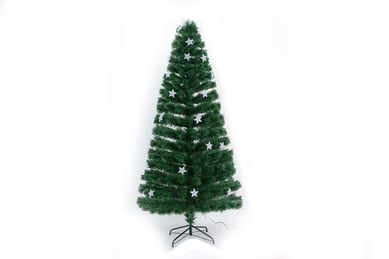 �rbol 210 cm Verde Fibra �ptica con Estrellas Multicolor Navidad