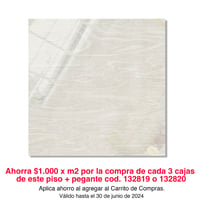 Piso Porcelanico Sal Soluble Bergamo 60x60m Caja 1.44 m2