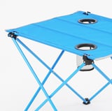 Mesa Camping Portátil Aluminio Azul 53x61x51 cm