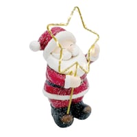 Santa con Estrella Led 16.3 cm