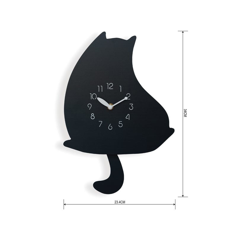 Reloj De Pared Gato Negro