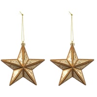 Setx2 Adorno para Árbol Navideño Estrella Panal 12 cm Dorado