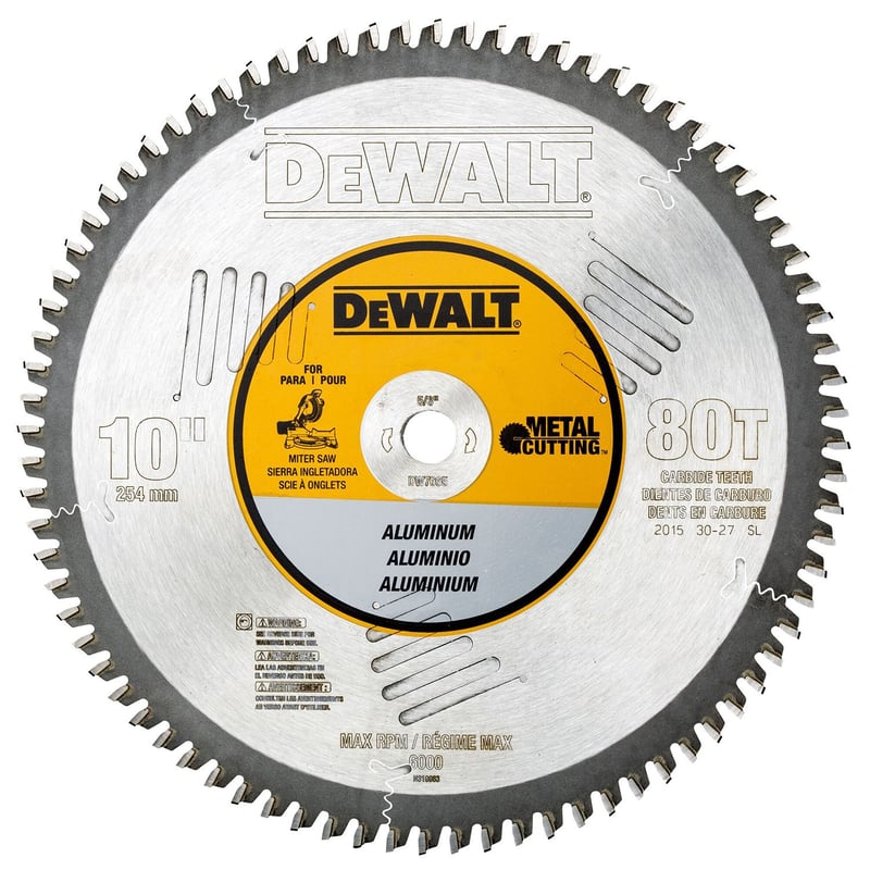 DEWALT - Disco corte aluminio 10 pulgadas 80 dientes DW7665