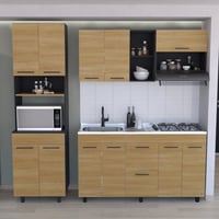 Cocina Integral Luna 1.5 Metros Mueble Superior + Inferior + Mesón Derecho + Modulo Microondas
