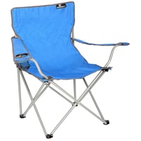 Silla camping azul con apoya brazos