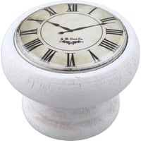 Jaladera 40 mm madera blanca reloj blanco