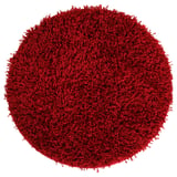 Pie de cama shaggy circular rojo 60 cm