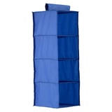 Organizador de tela azul con 4 repisas  30 x 30 x 84 cm