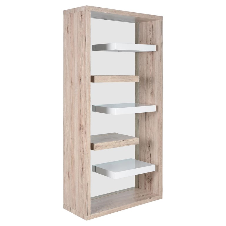 Estante flotante roble con detalles en Blanco