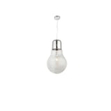 Lámpara colgante 60W bulb transparente 1luz E27 vidrio 120cm