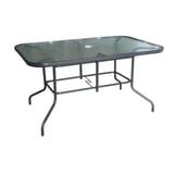 Mesa Rec 142X90 Cm Vidr Gris