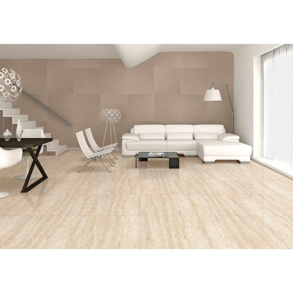 Piso Porcelanato Travertino beige 60x60 cm - Sodimac.com.mx
