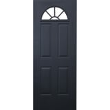 Puerta acero media luna chocolate 90 x 213 cm