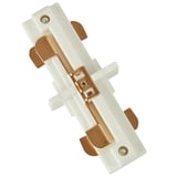 Conector recto p/riel blanco