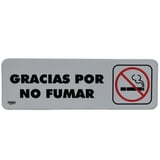 Señal "gracias por no fumar" placa rígida autoadherible 23 x 7.5 cm