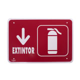 Señal "extintor" placa rígida autoadherible 35 x 24 cm