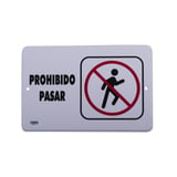 Señal "prohibido pasar" placa rígida autoadherible 22.8 x 15.2 cm