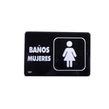 Señal "baños mujeres" placa rígida autoadherible 22.8 x 15.2 cm