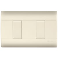 Placa color marfil c/2 interruptores sencillos