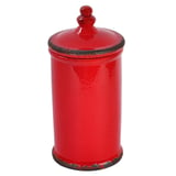 Vasija decorativa roja c/tapa grande
