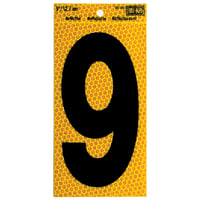 Numero reflectivo autoadherible color Amarillo # 9