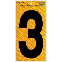 Numero reflectivo autoadherible color Amarillo # 3