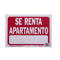 Senal Se Renta Apartamento color rojo 23x30
