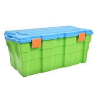 Caja organizadora plástica con tapa de 40 x 45 x 94 cm de100 lts Verde/azul