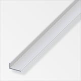 Ángulo disparejo liso 30x20mm Aluminio anodizado plata 1m. Protección de esquinas en paredes y columnas.