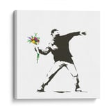 Lienzo decorativo de Flower Thrower de Banksy 50x50 cm.