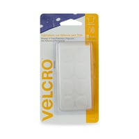 Velcro sujetadores con adhesivo para telas , 8 óvalos, 2.5 x 1.9cm, color blanco, adherencia permanente