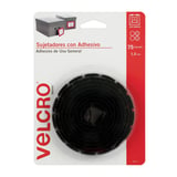 Velcro sujetadores con adhesivo de uso general, 75 círculos, 1.5cm, negro