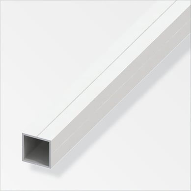 Tubo cuadrado PVC blanco, 23.5x1,5mm, 2.5m