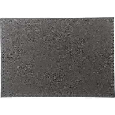 Individual PVC cuero gris oscuro