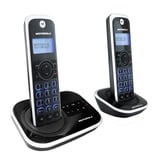 Duo Pack Telefonos inalambricos Motorola con contestadora e identificador de llamadas negro