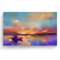 Cuadro canvas barco con hermoso paisaje