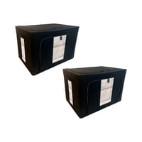 Set 2 cajas flexibles organizadora negras mate con cierre