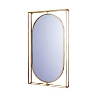 Espejo rectangular oval dorado  66x100 cm